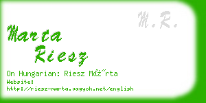 marta riesz business card